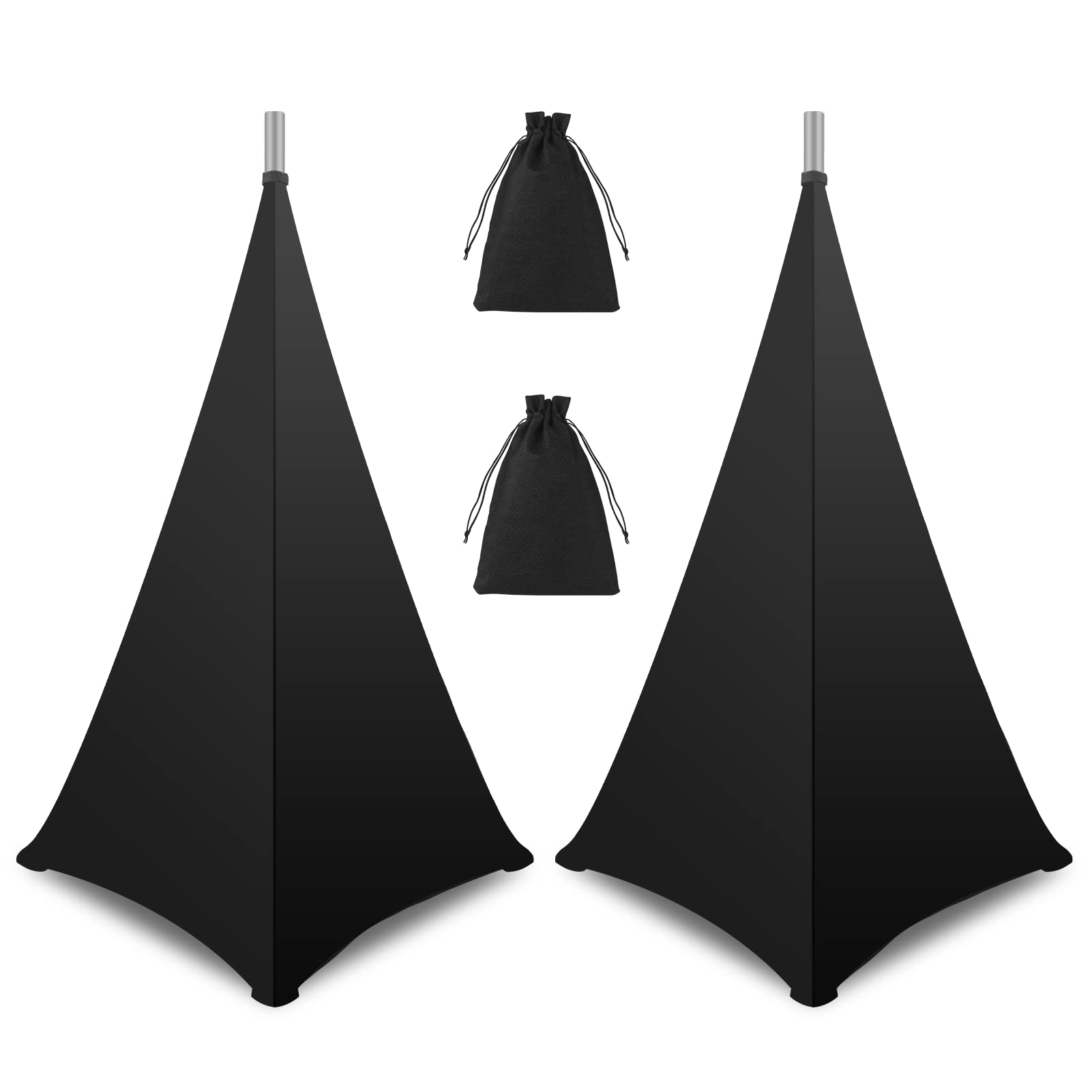 スピーカースタンドカバー 1枚 三脚 ブラック 伸縮 簡単 マジック スピーカースタンドカバー 1枚 三脚 ブラック 伸縮 簡単 マジック